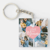 Cute Love You'Mama Custom Photo Collage Heart Sleutelhanger (voorkant)