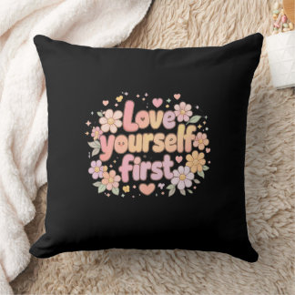 Cute Love Yourself Floral Quote Design | Gift Bag Kussen