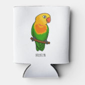 Cute lovebird cartoon parrot blikjeskoeler (Voorkant)
