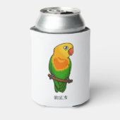 Cute lovebird cartoon parrot blikjeskoeler (Blikje Achterkant)
