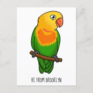 Cute lovebird cartoon parrot briefkaart