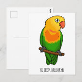 Cute lovebird cartoon parrot briefkaart (Voorkant / Achterkant)
