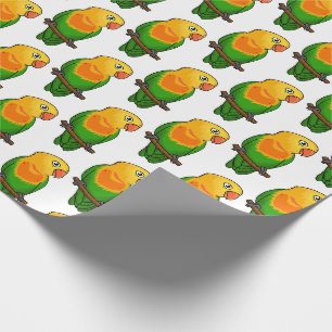 Cute lovebird cartoon parrot cadeaupapier