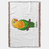Cute lovebird cartoon parrot deken (Voorkant Verticaal)