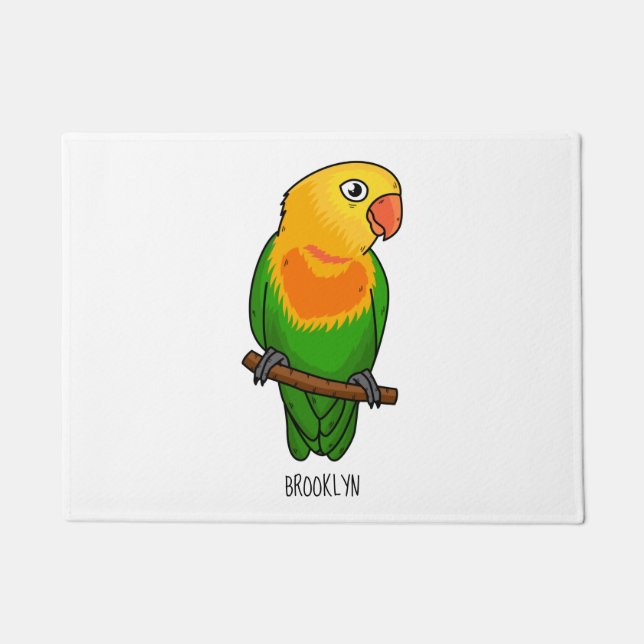 Cute lovebird cartoon parrot deurmat (Voorkant)