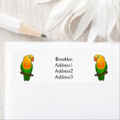 Cute lovebird cartoon parrot etiket (Insitu)