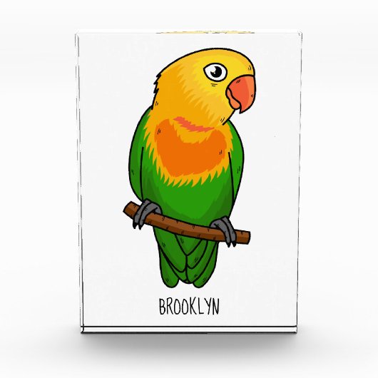Cute lovebird cartoon parrot fotoblokken (Voorkant)