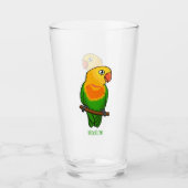 Cute lovebird cartoon parrot glas (Voorkant)