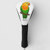 Cute lovebird cartoon parrot golfheadcover (Voorkant)