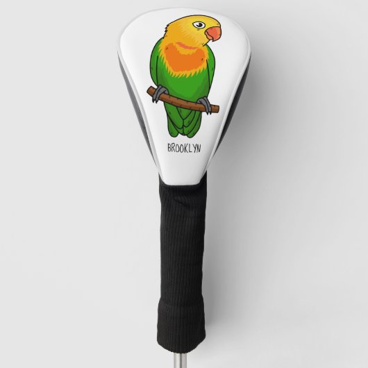 Cute lovebird cartoon parrot golfheadcover (Voorkant)