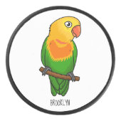 Cute lovebird cartoon parrot hockey puck (Voorkant)