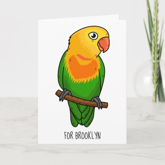 Cute lovebird cartoon parrot kaart (Voorkant)