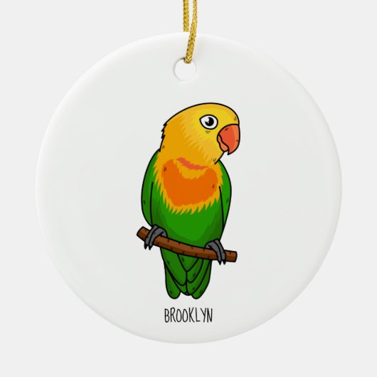 Cute lovebird cartoon parrot keramisch ornament (Voorkant)