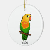 Cute lovebird cartoon parrot keramisch ornament (Links)
