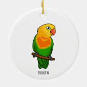 Cute lovebird cartoon parrot keramisch ornament (Achterkant)