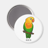 Cute lovebird cartoon parrot magneet (Voorkant / Achterkant)