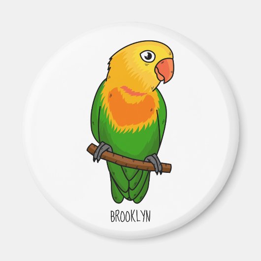 Cute lovebird cartoon parrot magneet (Voorkant)