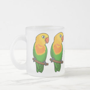 Cute lovebird cartoon parrot matglas koffiemok