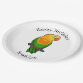 Cute lovebird cartoon parrot papieren bordje (Gekanteld)