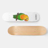 Cute lovebird cartoon parrot persoonlijk skateboard (Horizontaal)