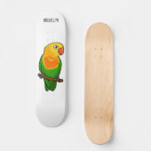 Cute lovebird cartoon parrot persoonlijk skateboard (Voorkant)