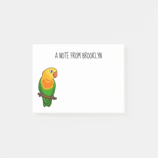 Cute lovebird cartoon parrot post-it® notes (Voorkant)