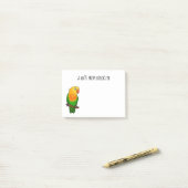 Cute lovebird cartoon parrot post-it® notes (Op bureau)