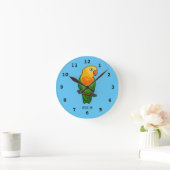 Cute lovebird cartoon parrot ronde klok (Huis)