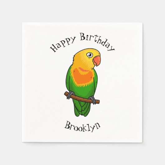 Cute lovebird cartoon parrot servet (Voorkant)