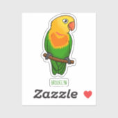 Cute lovebird cartoon parrot sticker (Vel)
