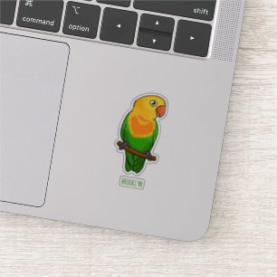 Cute lovebird cartoon parrot sticker