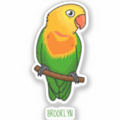 Cute lovebird cartoon parrot sticker (Voorkant)