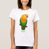 Cute lovebird cartoon parrot t-shirt (Voorkant)
