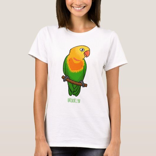 Cute lovebird cartoon parrot t-shirt (Voorkant)