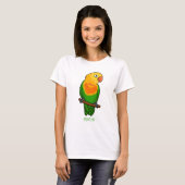 Cute lovebird cartoon parrot t-shirt (Voorkant volledig)