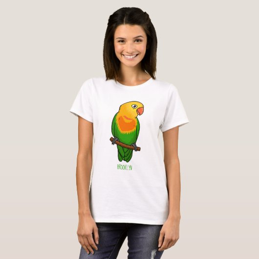 Cute lovebird cartoon parrot t-shirt (Voorkant volledig)