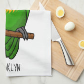 Cute lovebird cartoon parrot theedoek (Quarter Fold)