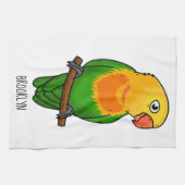 Cute lovebird cartoon parrot theedoek (Horizontaal)