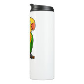 Cute lovebird cartoon parrot thermosbeker (Geroteerd rechts)