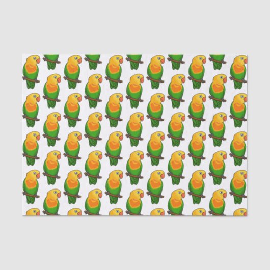 Cute lovebird cartoon parrot tissuepapier (Voorkant)