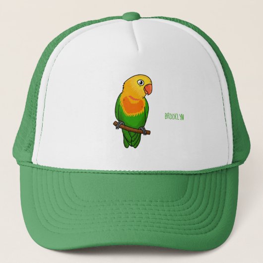 Cute lovebird cartoon parrot trucker pet (Voorkant)