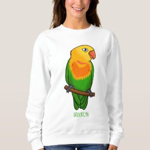 Cute lovebird cartoon parrot trui