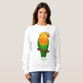 Cute lovebird cartoon parrot trui (Voorkant volledig)