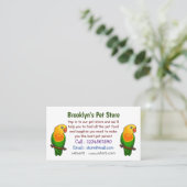Cute lovebird cartoon parrot visitekaartje (Staand voorkant)