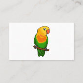 Cute lovebird cartoon parrot visitekaartje (Achterkant)