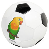 Cute lovebird cartoon parrot voetbal (Drie kwart)