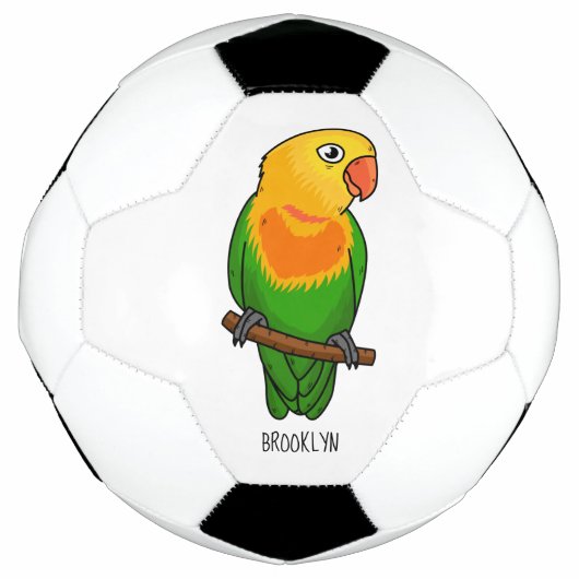 Cute lovebird cartoon parrot voetbal (Voorkant)
