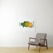 Cute lovebird cartoon parrot wandkleed (In Situ (horizontaal))