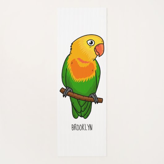 Cute lovebird cartoon parrot yogamat (Achterkant)