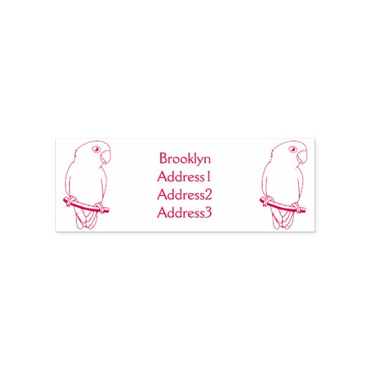 Cute lovebird cartoon parrot  zelfinktende stempel (Design)